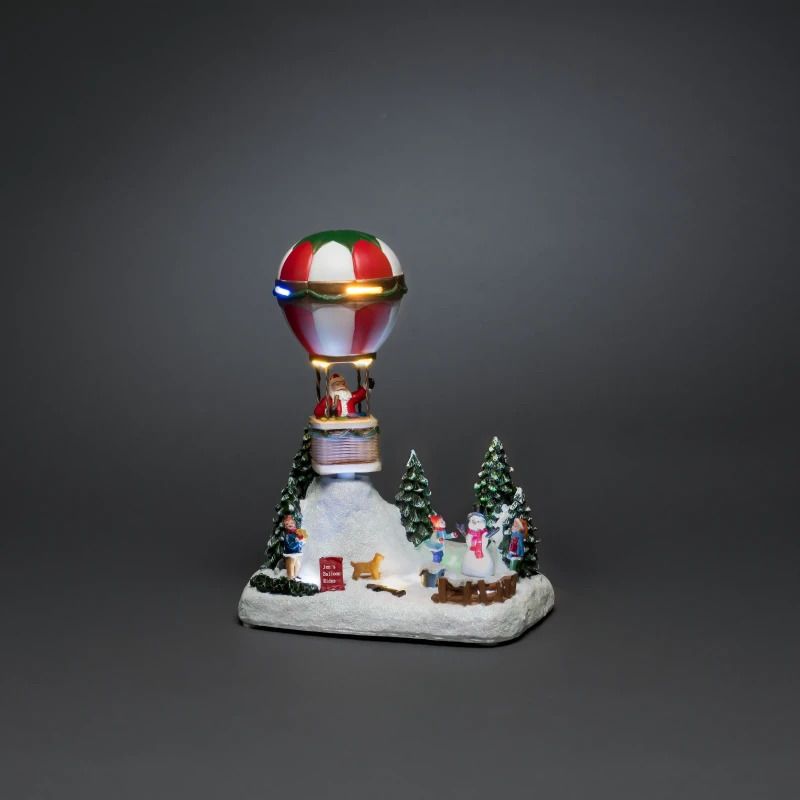 Konstsmide LED Luchtballon | 13 Lichtpunten Multicolor | 4.5V | 24x20cm | Op Trafo | Diverse Kerstmelodieën | Binnengebruik