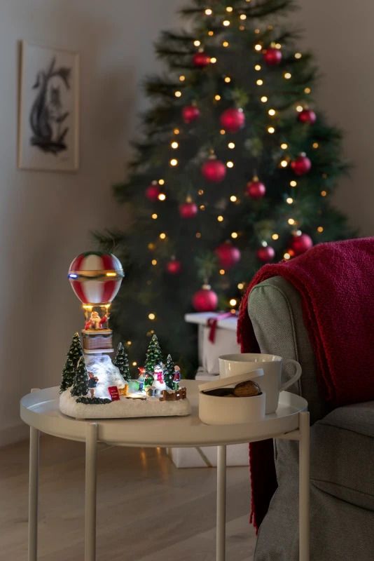 Konstsmide LED Luchtballon | 13 Lichtpunten Multicolor | 4.5V | 24x20cm | Op Trafo | Diverse Kerstmelodieën | Binnengebruik