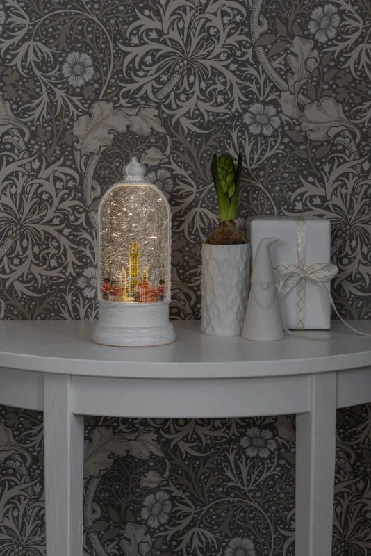 Konstsmide LED Sfeerlantaarn Rond | 0,1W 1 Lichtpunt Warmwit | 1,5V USB/Batterij | Ø26,5x12,5cm | Timer 5u | Voor binnengebruik