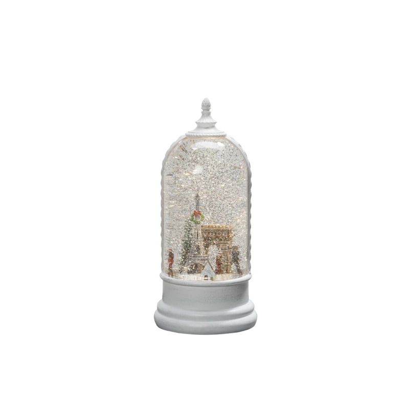 Konstsmide Decoratief Sneeuwtafereel Rond | 0.1W Warmwit | Ø27.2cm x 12.5cm | 1 Lichtpunt | Timer, USB of 3x C batterij | Voor binnen