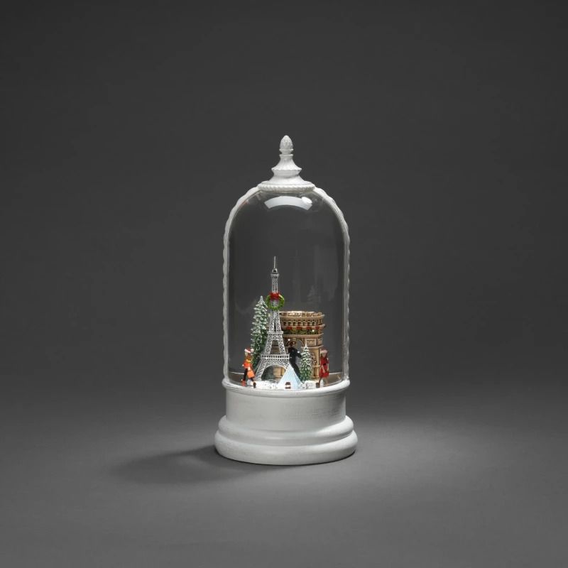 Konstsmide Decoratief Sneeuwtafereel Rond | 0.1W Warmwit | Ø27.2cm x 12.5cm | 1 Lichtpunt | Timer, USB of 3x C batterij | Voor binnen