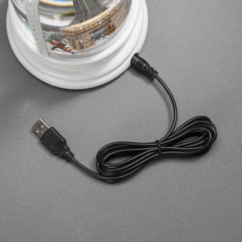 Konstsmide Decoratief Sneeuwtafereel Rond | 0.1W Warmwit | Ø27.2cm x 12.5cm | 1 Lichtpunt | Timer, USB of 3x C batterij | Voor binnen