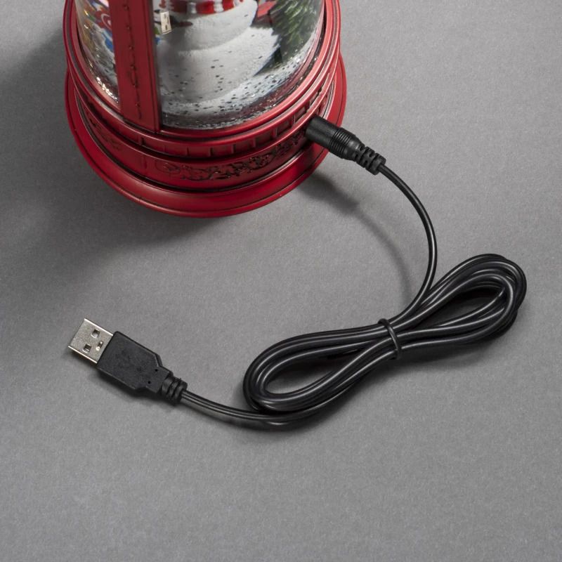 Konstsmide LED Watergevulde Lantaarn | 1 Lichtpunt Warm Wit | 0.1W 1.5V | Ø13x26.5cm | Timer, USB/batterij, Binnengebruik