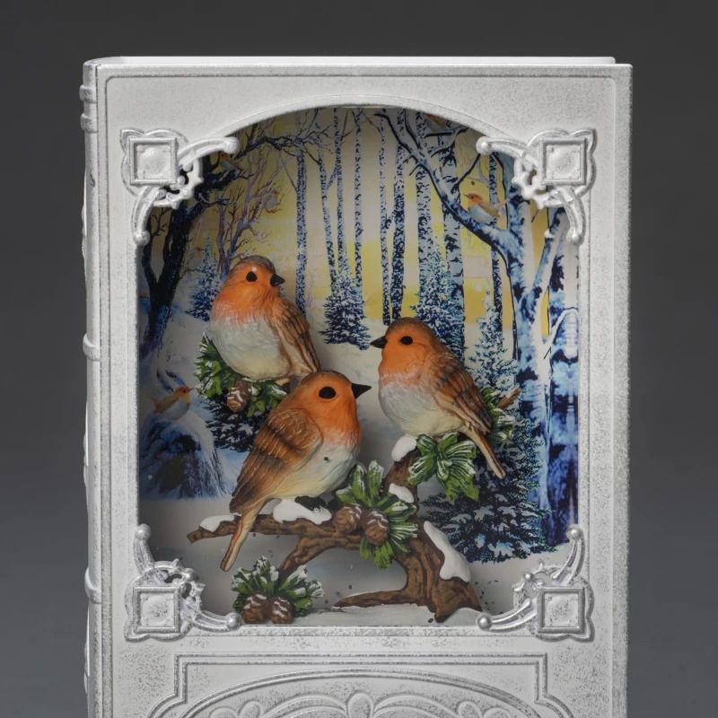 Konstsmide LED Decoratief Boek Sneeuwtafereel | 0,1W Warm Wit | 1,5V | Ø19,3x13,5cm | 1 Lichtpunt | Timer | Batterij/USB | Alleen binnen