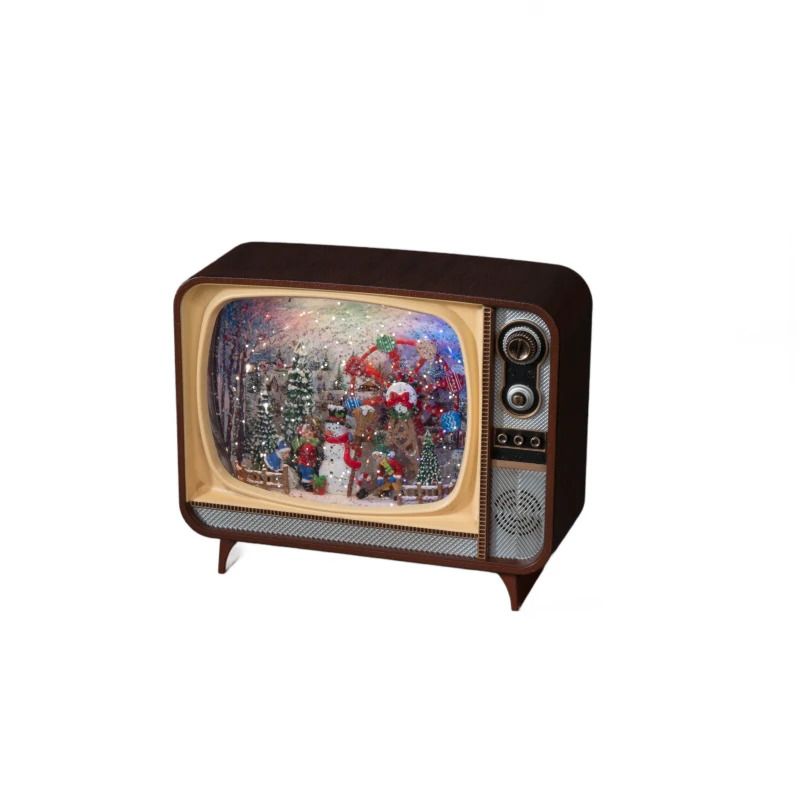 Konstsmide LED Decoratieve Lantaarn Televisie | 0,5W 5 Lichtpunten Warm Wit | 17,6x21cm | Timer | Batterij/USB | Alleen voor binnengebruik