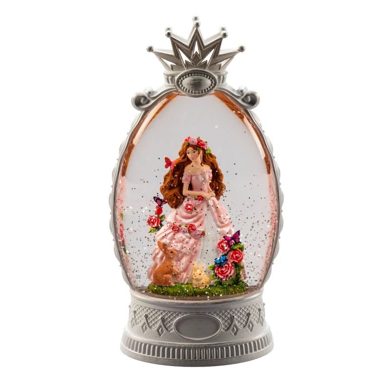 Konstsmide LED Decoratieve Sneeuwlantaarn | 1 Lichtpunt Warm Wit | 26.5x13.5cm | Timer 6u, op Batterij/USB | Voor Binnengebruik