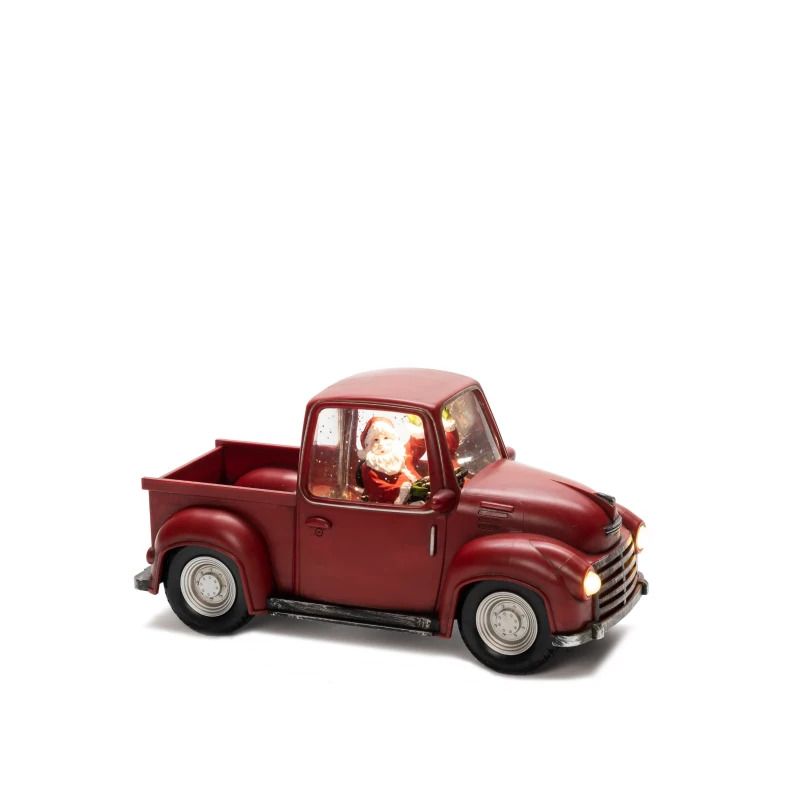 Konstsmide Decoratieve Lamp Pick-up Truck | 0.3W Warmwit 1.5V | 3 Lichtpunten | Watergevulde lantaarn, 5u timer, op batterij, alleen voor binnen