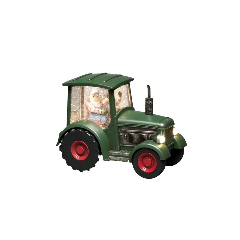 Konstsmide LED Decoratief Object Tractor met Bestuurder | 3 Lichtpunten Warmwit | 0,3W 1,5V | Watergevulde lantaarn | Timerfunctie | Op batterij | Voor binnen