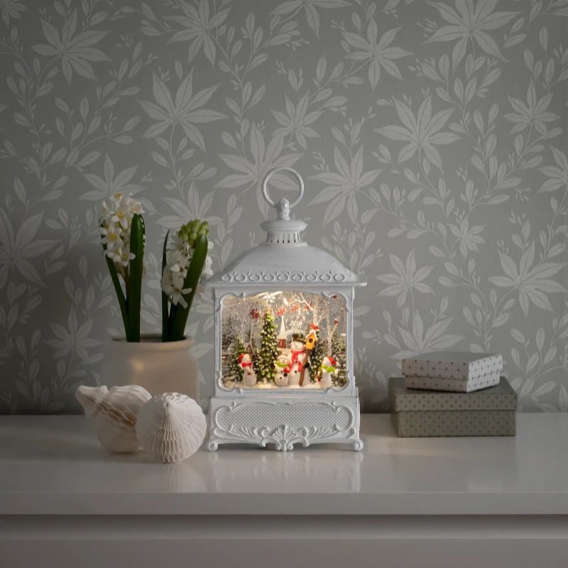 Konstsmide LED Decoratief Sneeuwlantaarn | 0.1W 1.5V Warm Wit | 1 Lichtpunt | Timer 5u | Binnengebruik | Op Batterij