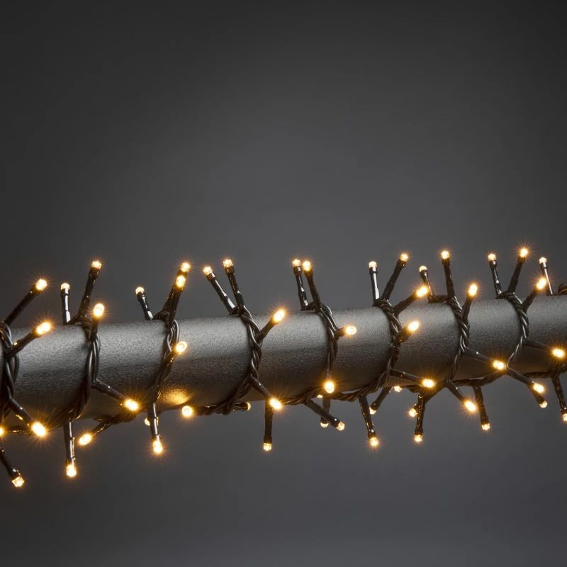 Konstsmide LED Lichtketting | 5m, 230 Lichtpunten, Extra Warmwit 31V | Koppelbaar, Zwarte kabel, Verlengen mogelijk | Voor Buiten | 2,99W