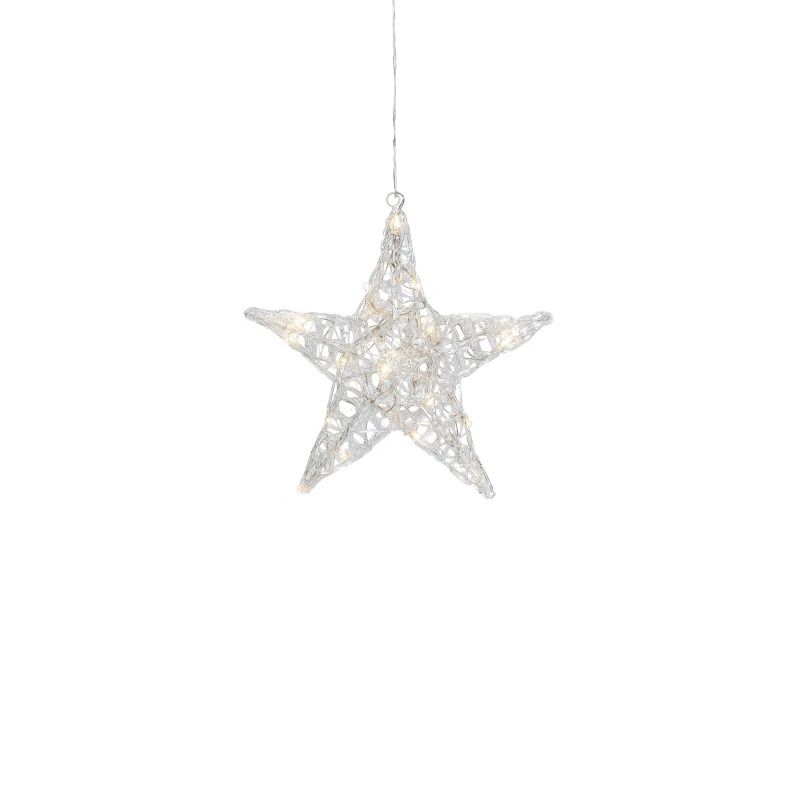 Konstsmide Acryl 3D Ster | 24 Lichtpunten 0.48W Warm Wit 24V | 34x32cm | 4m Snoer | Enkel voor Binnengebruik