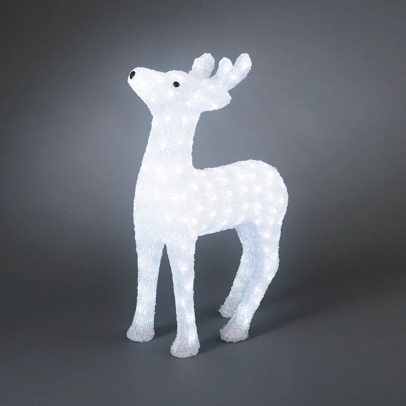 Konstsmide LED Acryl Rendier Decoratie | 10,56W 176 Lichtpunten Koelwit 24V | 60x36cm | Buiten IP44 | 5m aansluitsnoer, niet uitwisselbaar