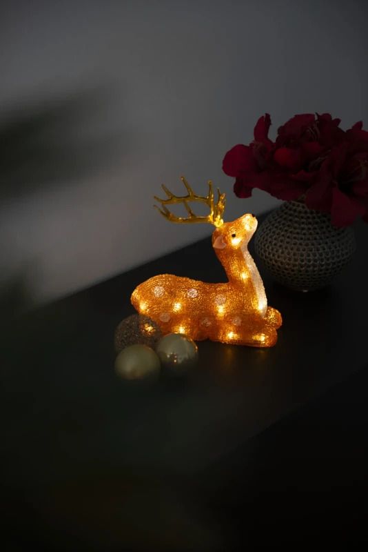 Konstsmide LED Acryl Ree | 24 Lichtpunten Warm Wit | Op Batterij (3x AAA, excl.) | 21.5x22cm | Binnen/Buiten Gebruik