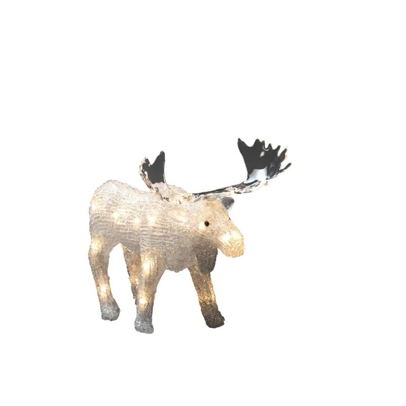 Konstsmide Decoratief Eland Acryl | 24 Lichtpunten Warm Wit | 0.48W 1.5V | 27x21cm | 6u Timer | Buiten | Batterij (4xAA, excl.)