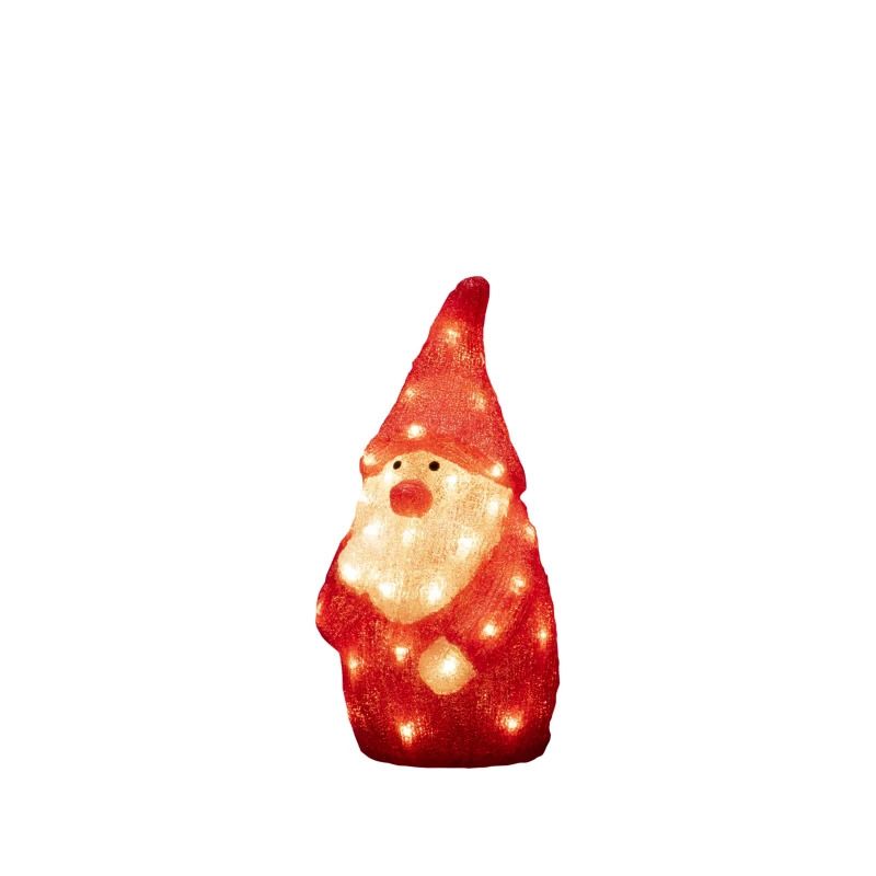 Konstsmide LED Acryl Kerstman | 40 Lichtpunten 1,2W 24V Warm Wit | Buitentrafo | 5m aansluitsnoer | 38x19cm | Buitengebruik