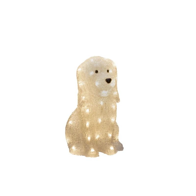 Konstsmide LED Acryl Hond Decoratie | 0,8W Warmwit 40 Lichtpunten 24V | Buiten | 31x26cm | 5m snoer | Witte kabel