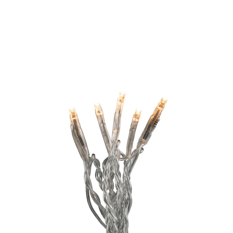 Konstsmide Micro LED Lichtsnoer | 50 Lichtpunten Extra Warm Wit | 3W 24V | 3,43m lengte | 3m aansluitsnoer | Transparante kabel | Binnengebruik