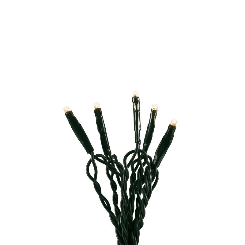 Konstsmide Micro LED Lichtketting | 200 Lichtpunten Extra Warm Wit | 6W 24V | 13,93m | 3m aansluitsnoer, spacing 7cm | Donkergroene kabel, Binnengebruik