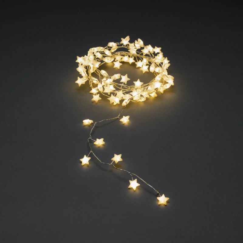Konstsmide LED Lichtketting | 90 Lichtpunten 1,8W Warm Wit 4,5V | Zilverdraad 4,45m | 5m aansluitsnoer | Alleen voor binnengebruik