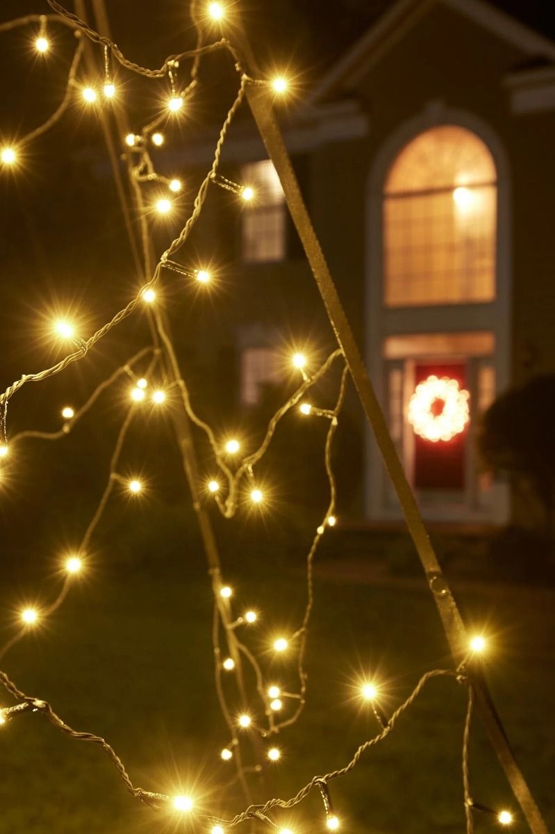 Fairybell Duo LED Buitenkerstboom | 2X 100cm 120 LEDs | Warm Wit | Inclusief Mast