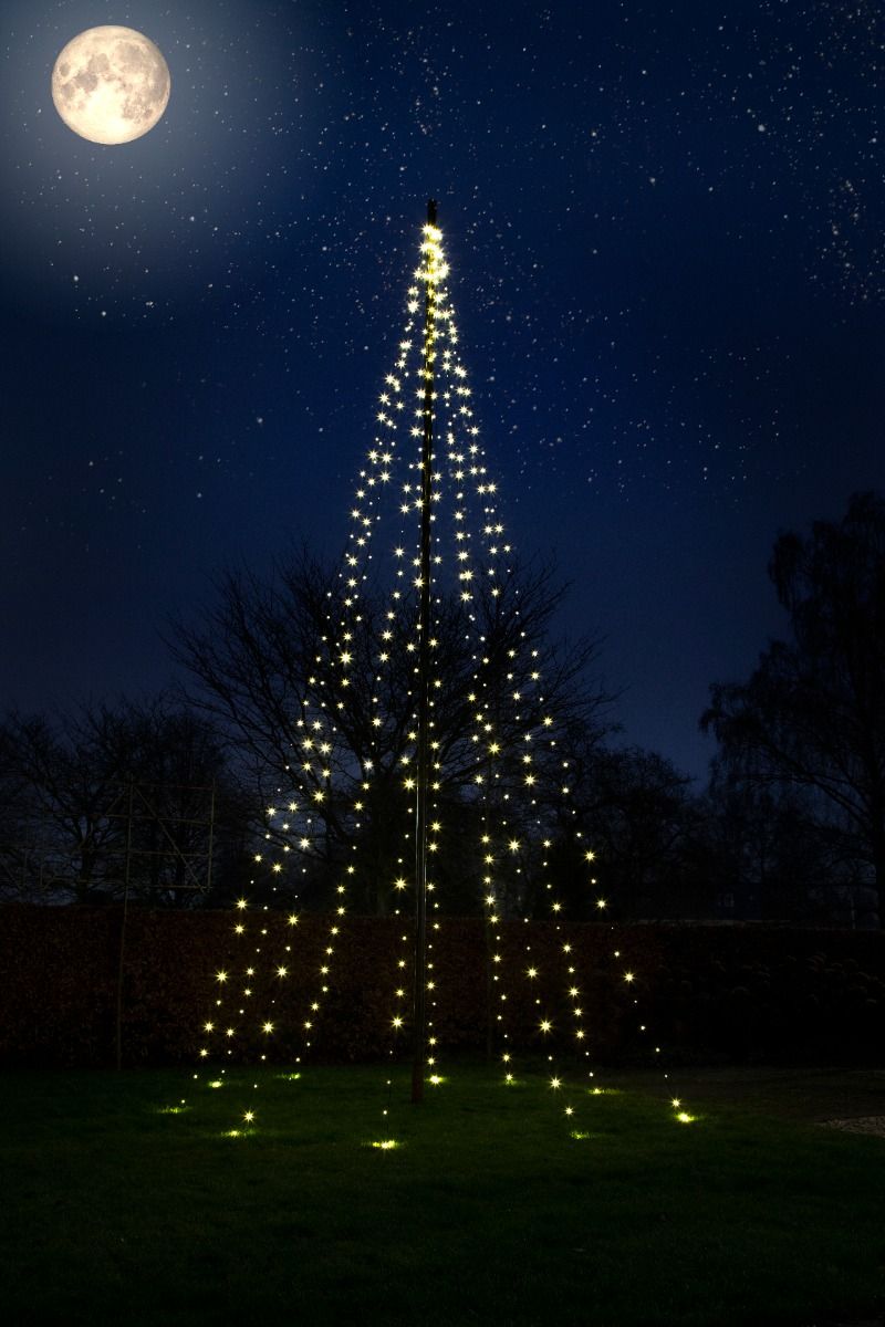 Christmas United LED Kerstboom Vlaggenmast | 600cm 360 LEDS | Warm Wit