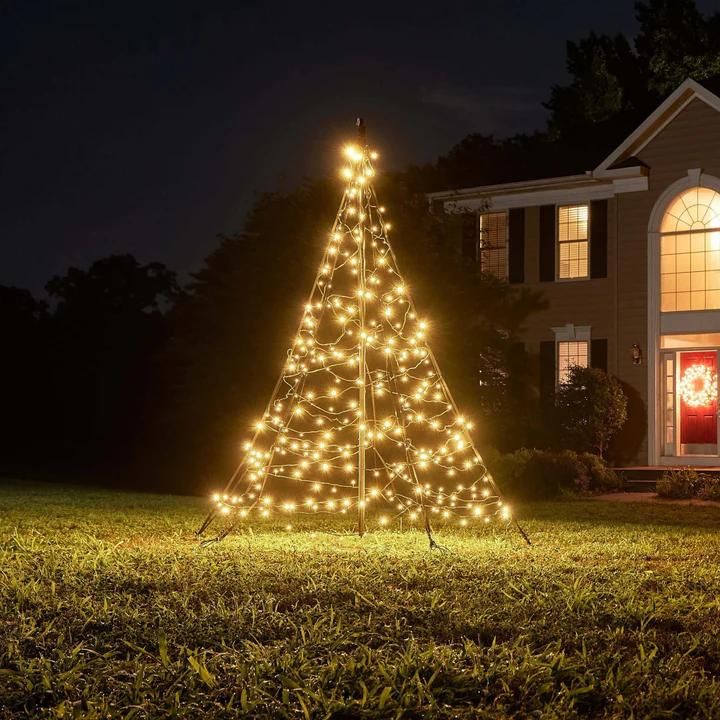 Fairybell Buitenkerstboom | 200cm 300 LEDs | Warm Wit | Inclusief Mast