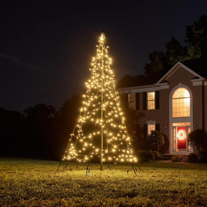 Fairybell Buitenkerstboom | 300cm 360 LEDs | Warm Wit | Inclusief Mast