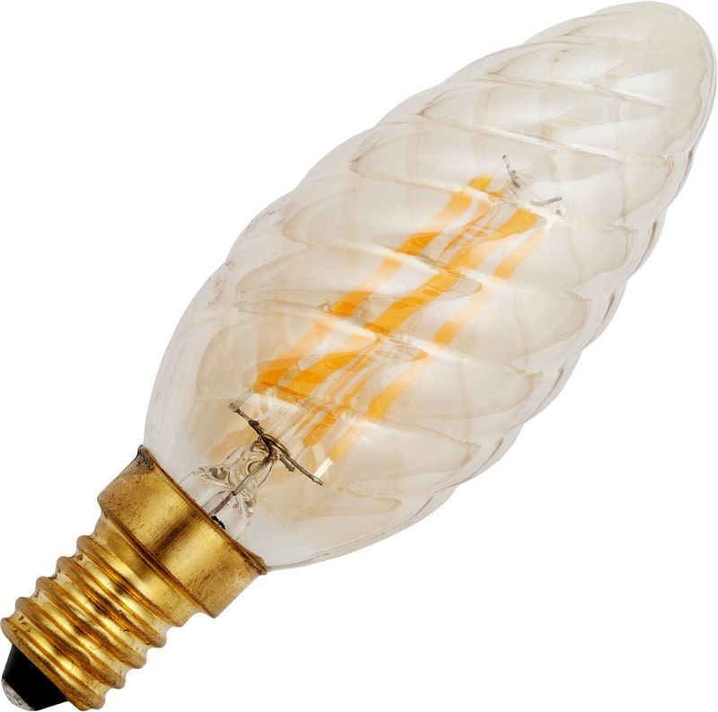 Schiefer  FILAMENTLED TWISTED CANDLE C35x100mm 240Lm 4W 2200K 922 GOLD Dim