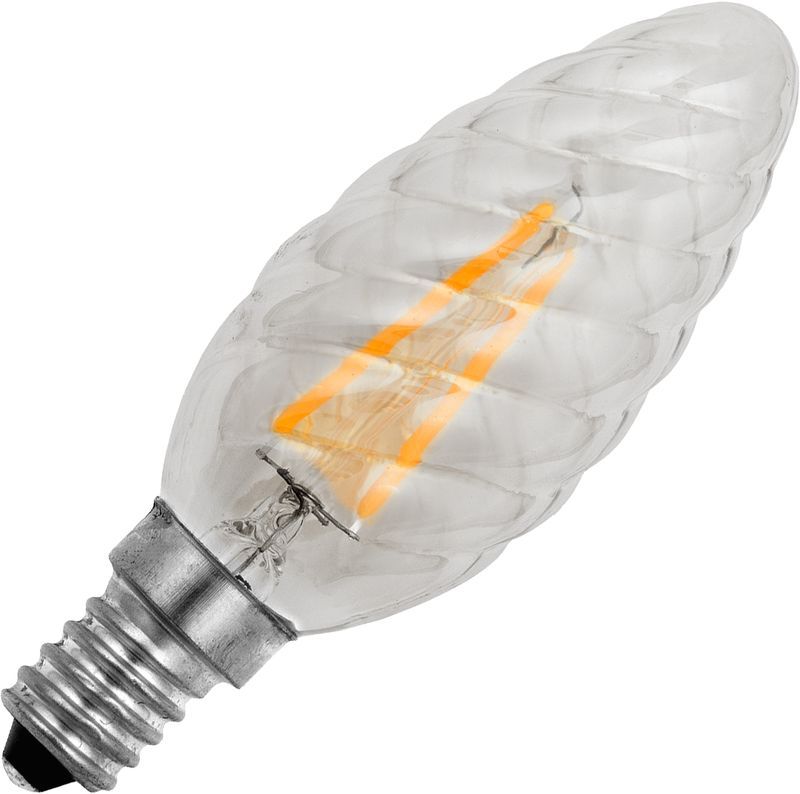Schiefer Filament Kaars Gedraaid | E14 2W 2200K | C35x100mm Dimbaar