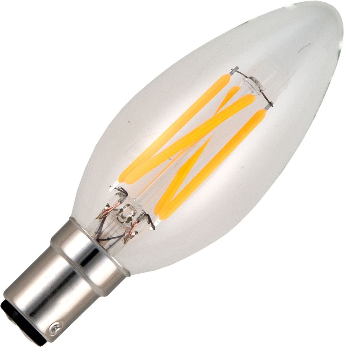 Schiefer Ba15d FILAMENTLED CANDLE C35x100mm 300Lm 4W 2500K 925 CLEAR 230V Dim