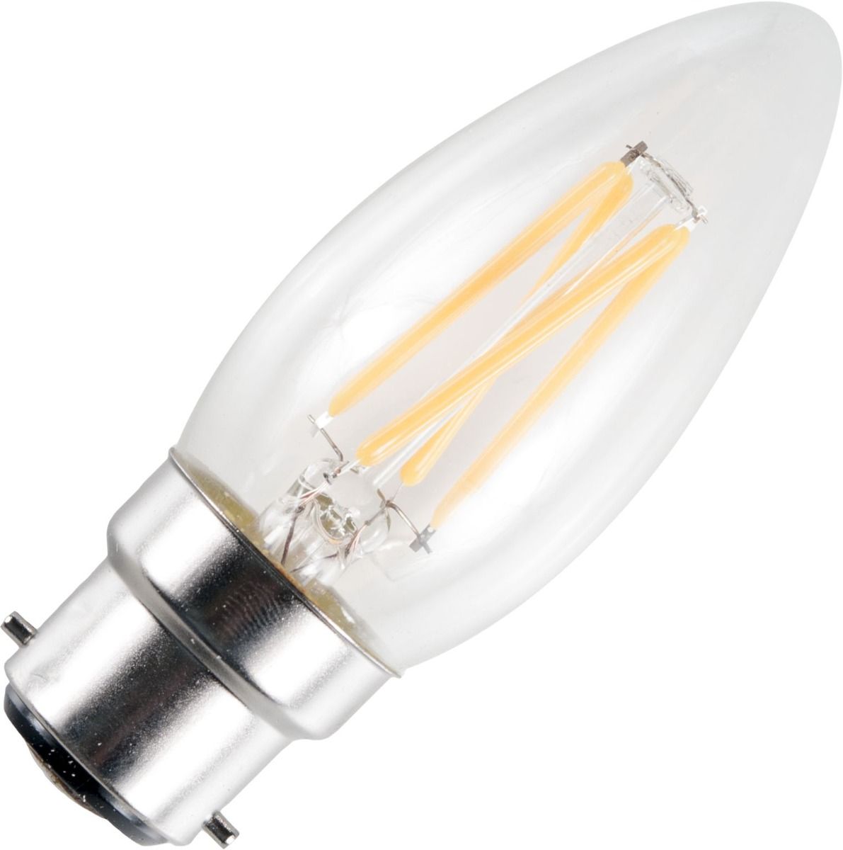 Schiefer Ba22d FILAMENTLED CANDLE C35x100mm 300Lm 4W 2500K 925 CLEAR 230V Dim