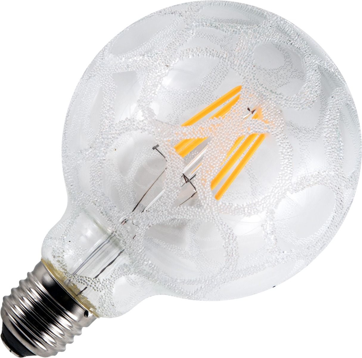 Schiefer led filament e27 bol kroko-ijs g95 5.5w 2200k cl dimbaar