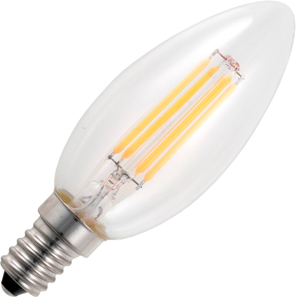Schiefer E14 Filamentled basic Candle C35x100mm 320Lm 4W 827 TR-Dim Clear