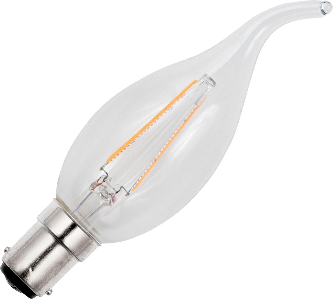 Schiefer Ba15d FilaLed Basic TIP-Candle C35 180Lm 2W 2700K 827 Clear 230V N-Dim