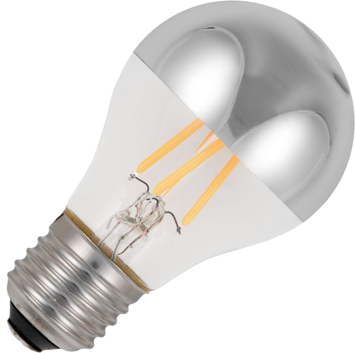 Schiefer led filament e27 gls top-spiegel 4w a55x105mm 2500k zilver