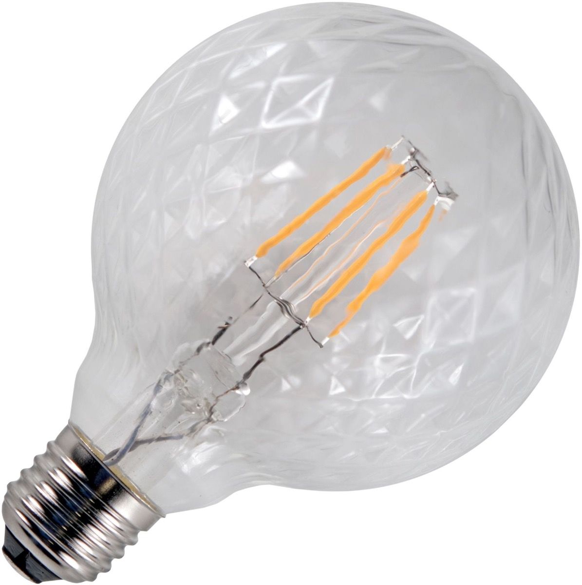 Schiefer led filament e27 bol geribd g95 5.5w 2200k helder dimbaar