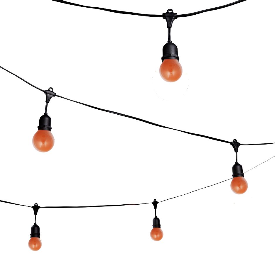 Lichtsnoer 10 Meter Inclusief 12x Oranje Kogellamp 15W Feestverlichting