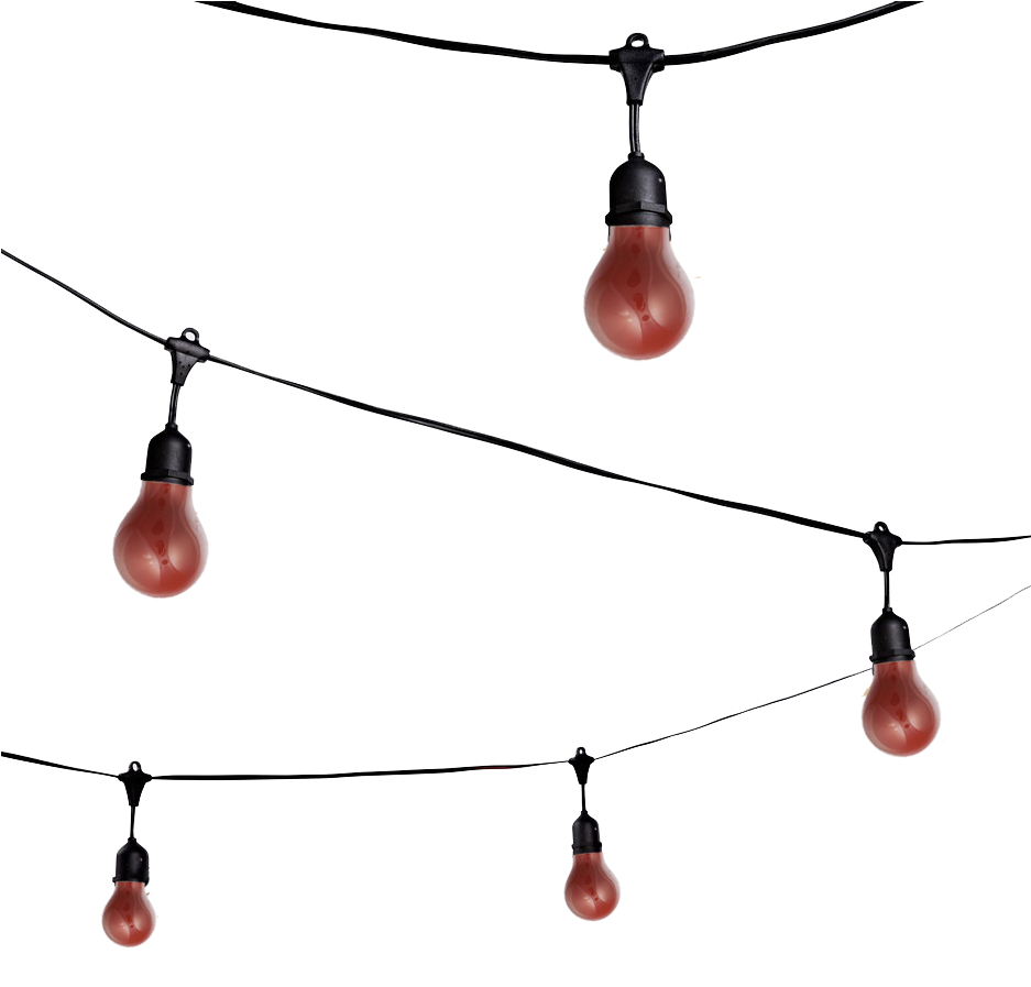 Lichtsnoer 20 Meter Inclusief 35x Rode Lamp 15W Feestverlichting