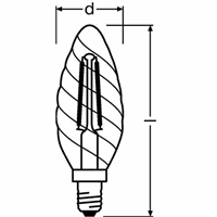 Ledvance PRFCLBW25 2W/827 230V FIL E14 FS1