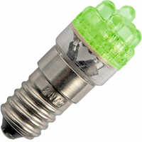 Schiefer  8x Single LED T18x45mm 12V 20mA AC/DC Green 25Khrs