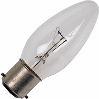 Schiefer  Ba22d Candle C35x98mm 235V 60W 3C-9 RC Clear 1.000hrs