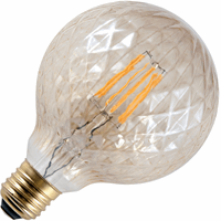 Spl  Filamentled Globe Ribbed G95 230V 400Lm 5.5W 922 AC Gold Dim