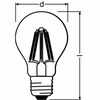 Ledvance PRFCLA75 8W/827 230V FIL E27 FS1