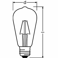 Ledvance 1906LEDST64 4W/824 230VFILGD E27FS1
